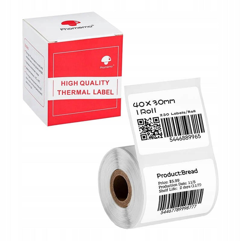 Labels Phomemo stickers 30x40mm, 230 pcs (white)