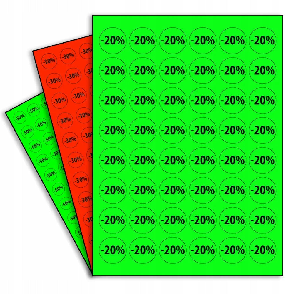 Labels Stickers 20mm (880pcs) "Discount -20% Brand Print&Stick