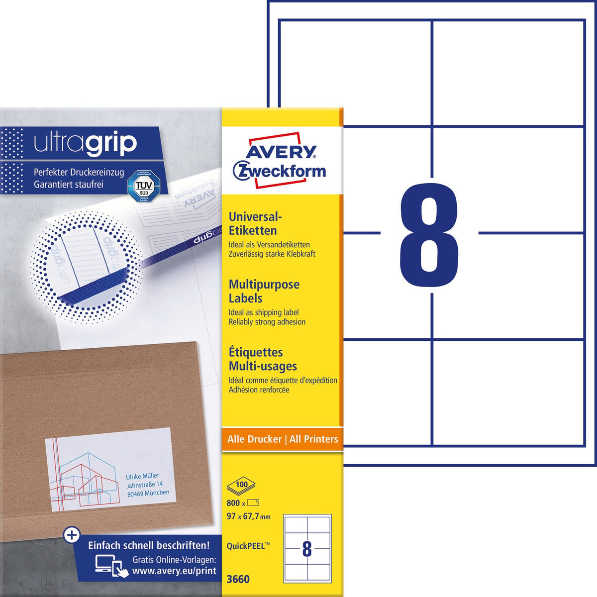 Labels ZF A4 97x67.7mm (100 sheets) white 3660