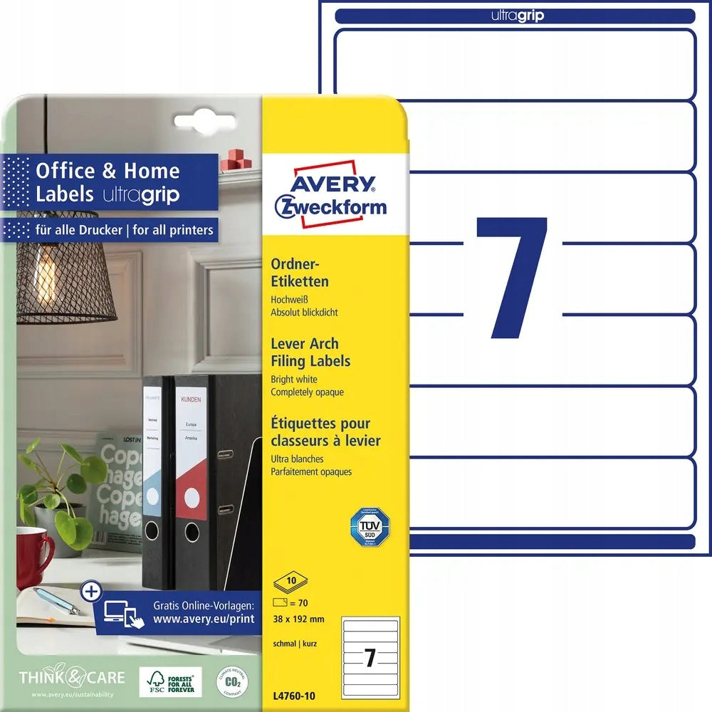 Labels for Avery-Zweckform L4760-10 folders