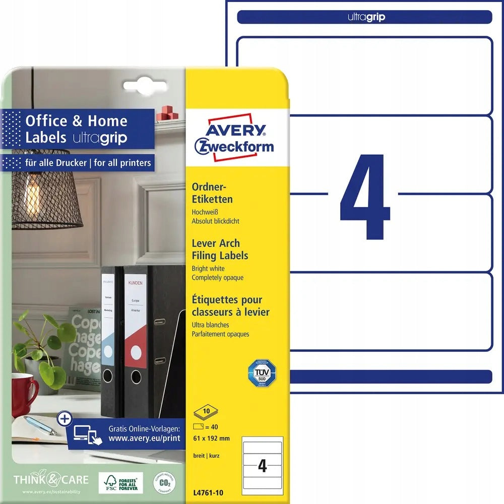 Labels for Avery-Zweckform L4761-10 folders
