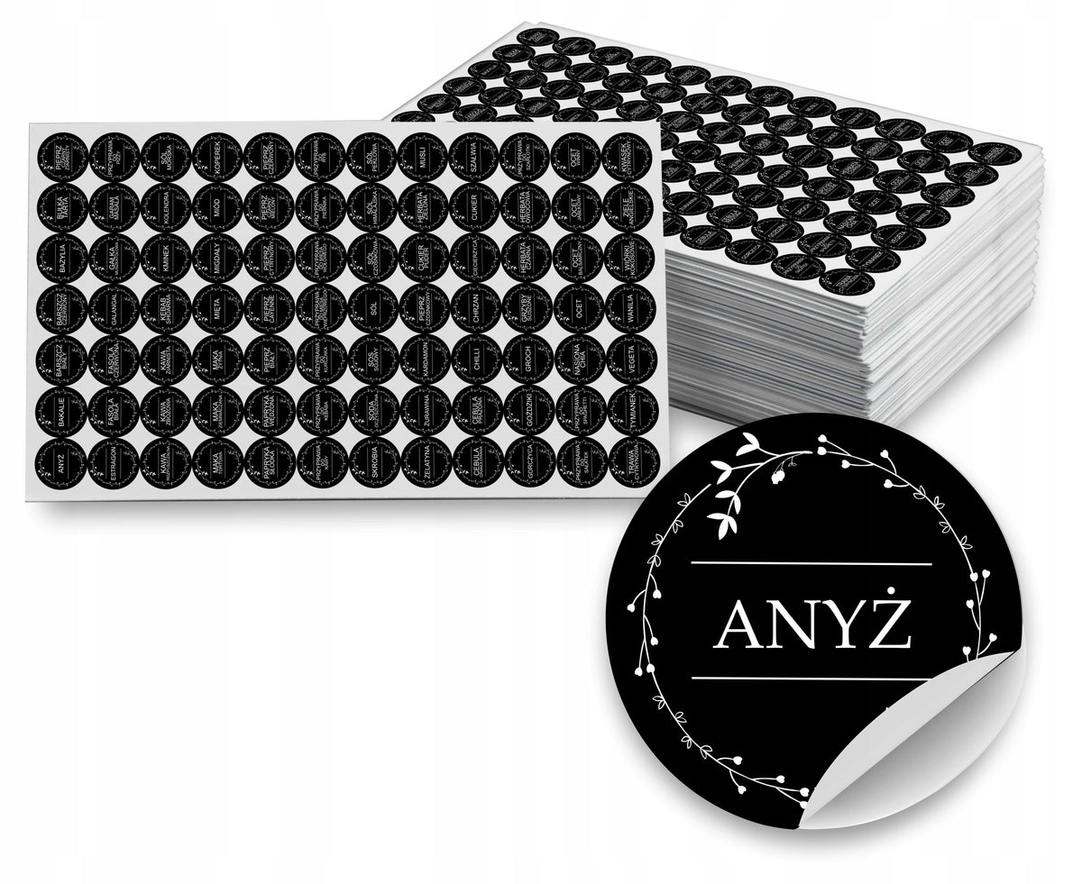 Labels for containers spices 210 pcs.