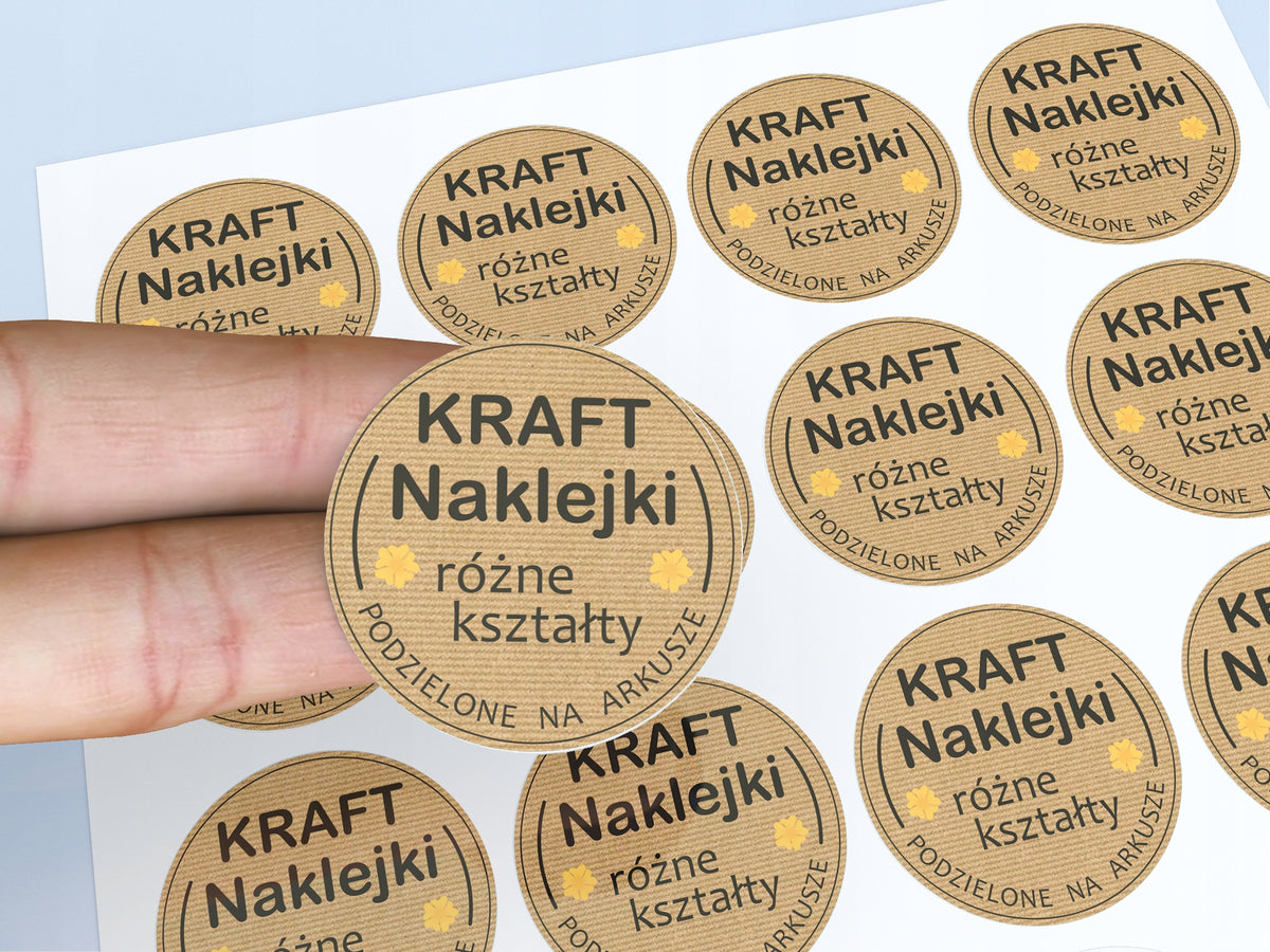 Labels paper stickers KRAFT eco brown