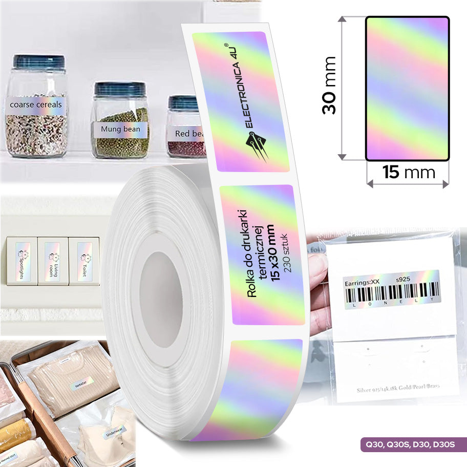 Labels self-adhesive stickers replacement for Phomemo Q30 D30 15x30 printer
