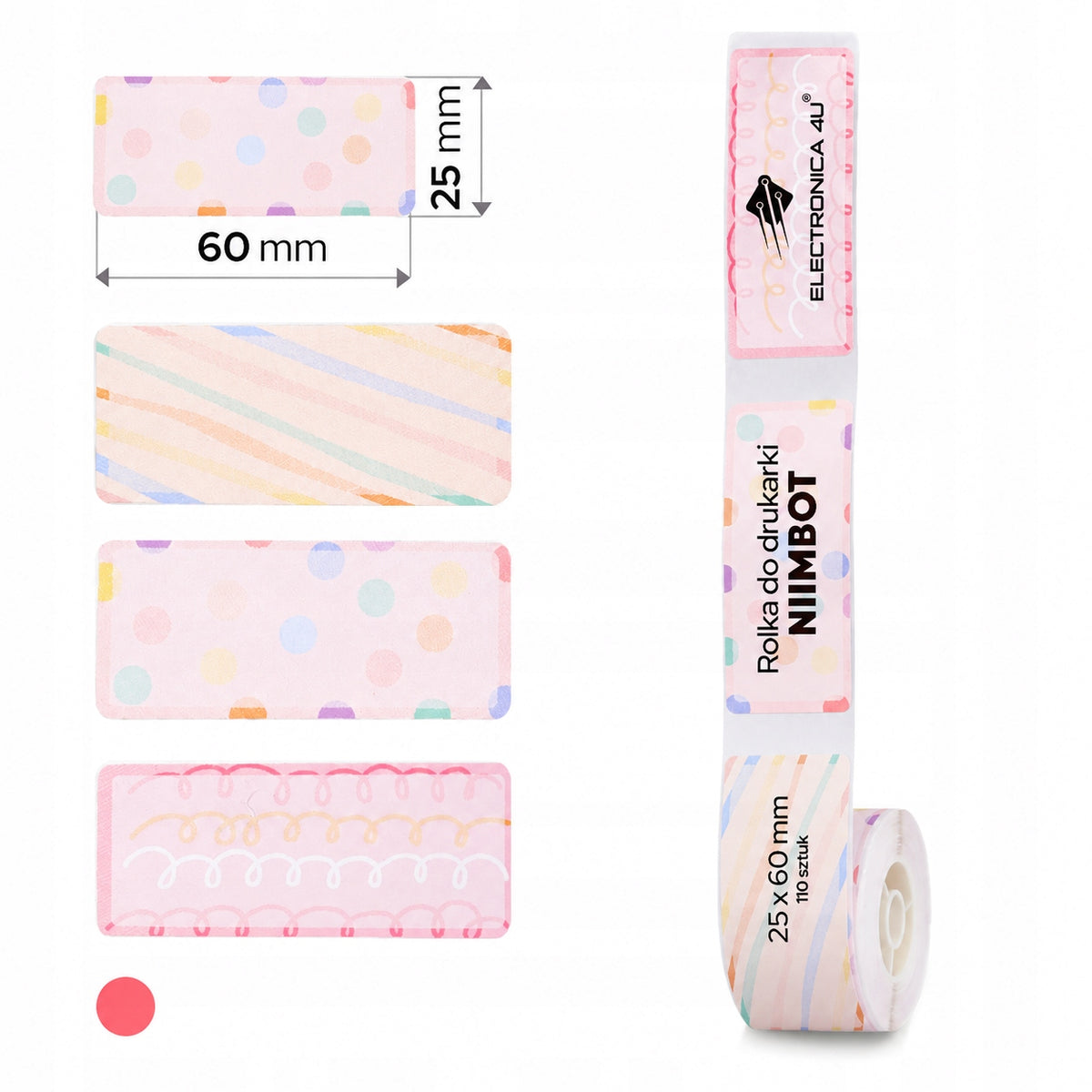 Labels self-adhesive thermal stickers for printer Niimbot D101 25x60