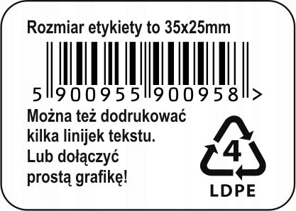 Labels, stickers with print, 35x25mm -1000pcs