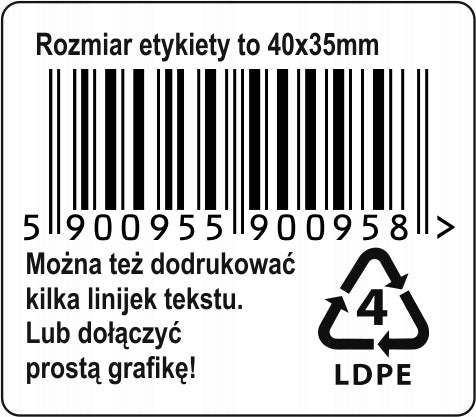 Labels, stickers with print 40x35mm -1000pcs