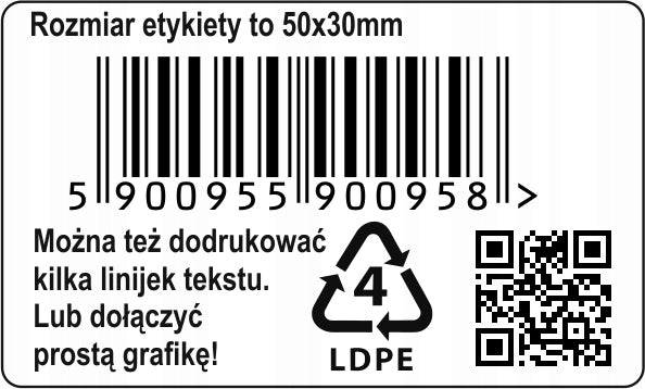 Labels, stickers with print, 50x30mm -1000pcs