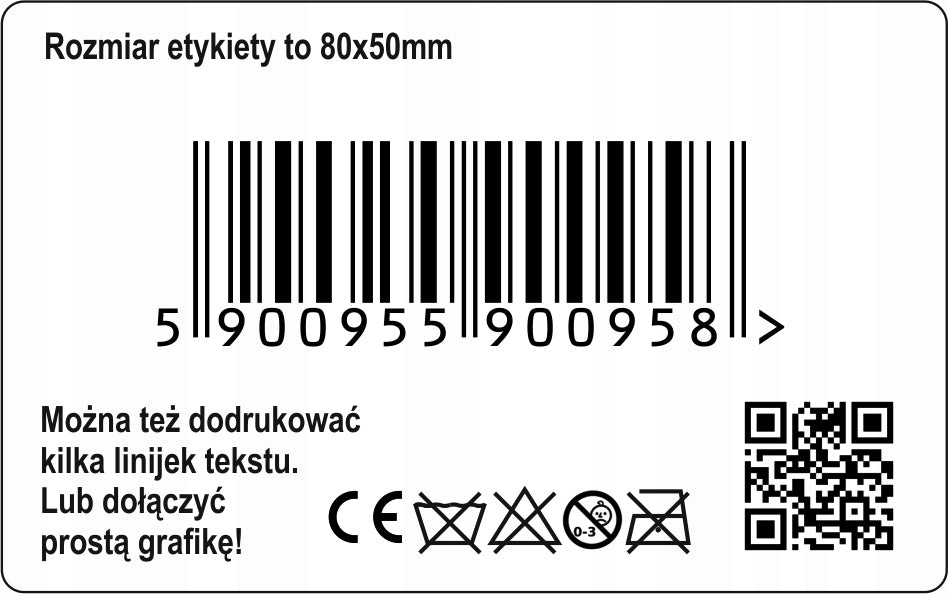 Labels, stickers with print, 80x50mm -1000pcs
