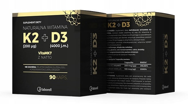 Laborell Vitamin K2 MK7 200mcg + D3 4000iu 90 kap Brand Laborell