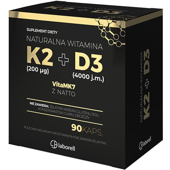 Laborell Vitamin K2 MK7 200mcg + D3 4000iu 90 kap