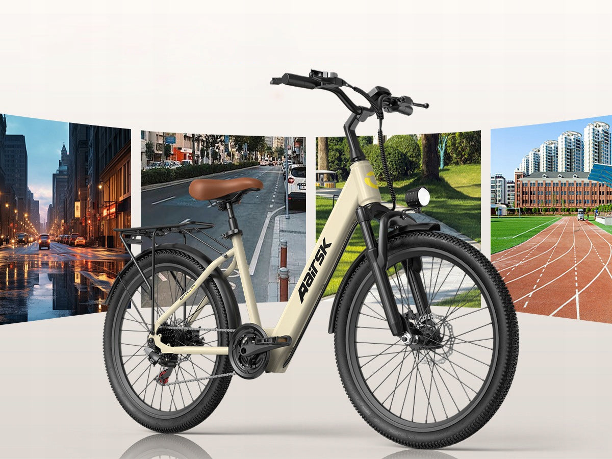 Ladies Aairsk SU7 Urban Commuter E-Bike 250W 36V 10Ah 80KM City Driving Model Aairsk SU7 brown