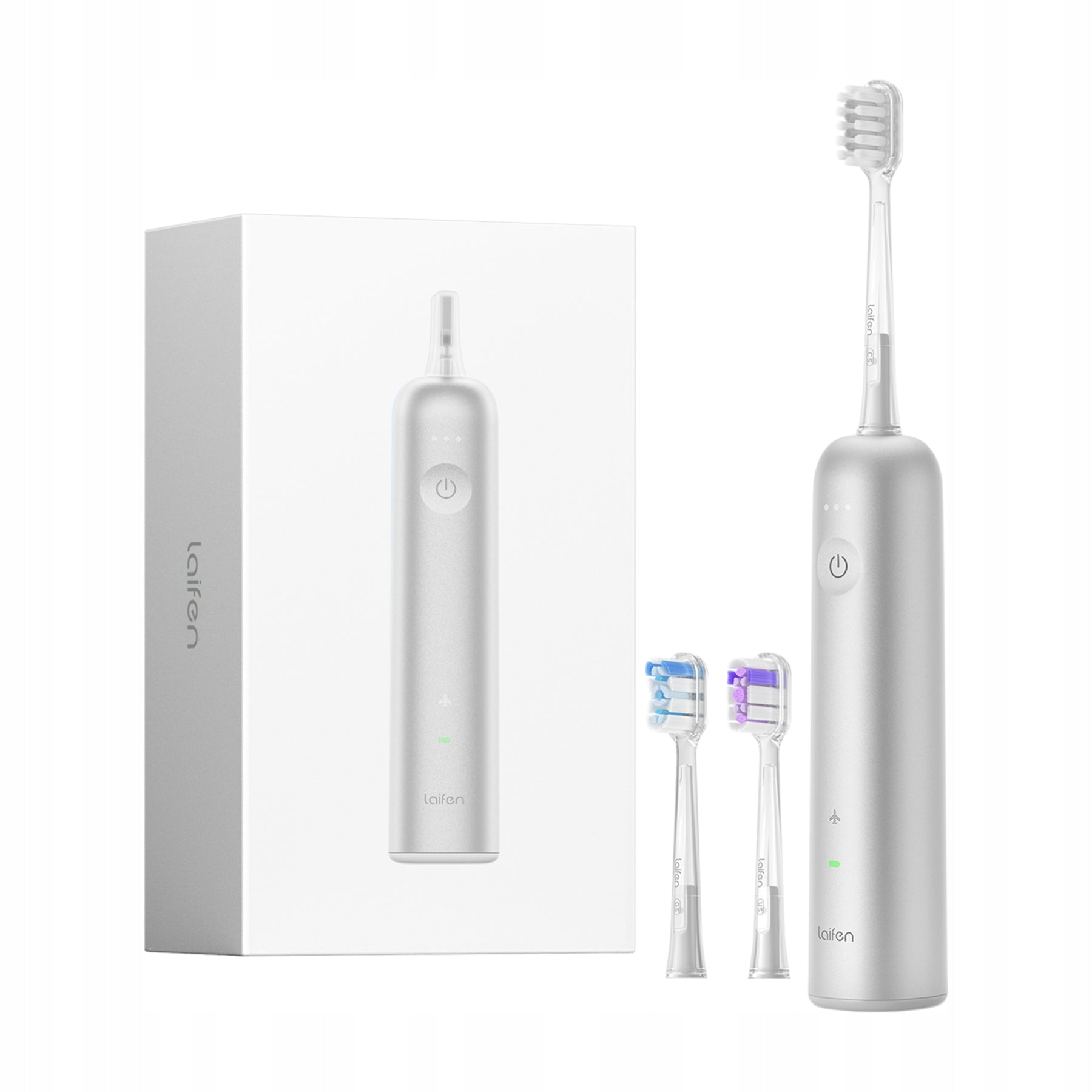 Laifen Sonic Toothbrush Wave Aluminium Silver 3 TUV Heads