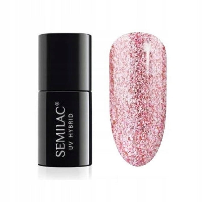 Langanhaltender Hybrid-Nagellack Semilac, 295 Peach Pink Shimmer, 7 ml. 