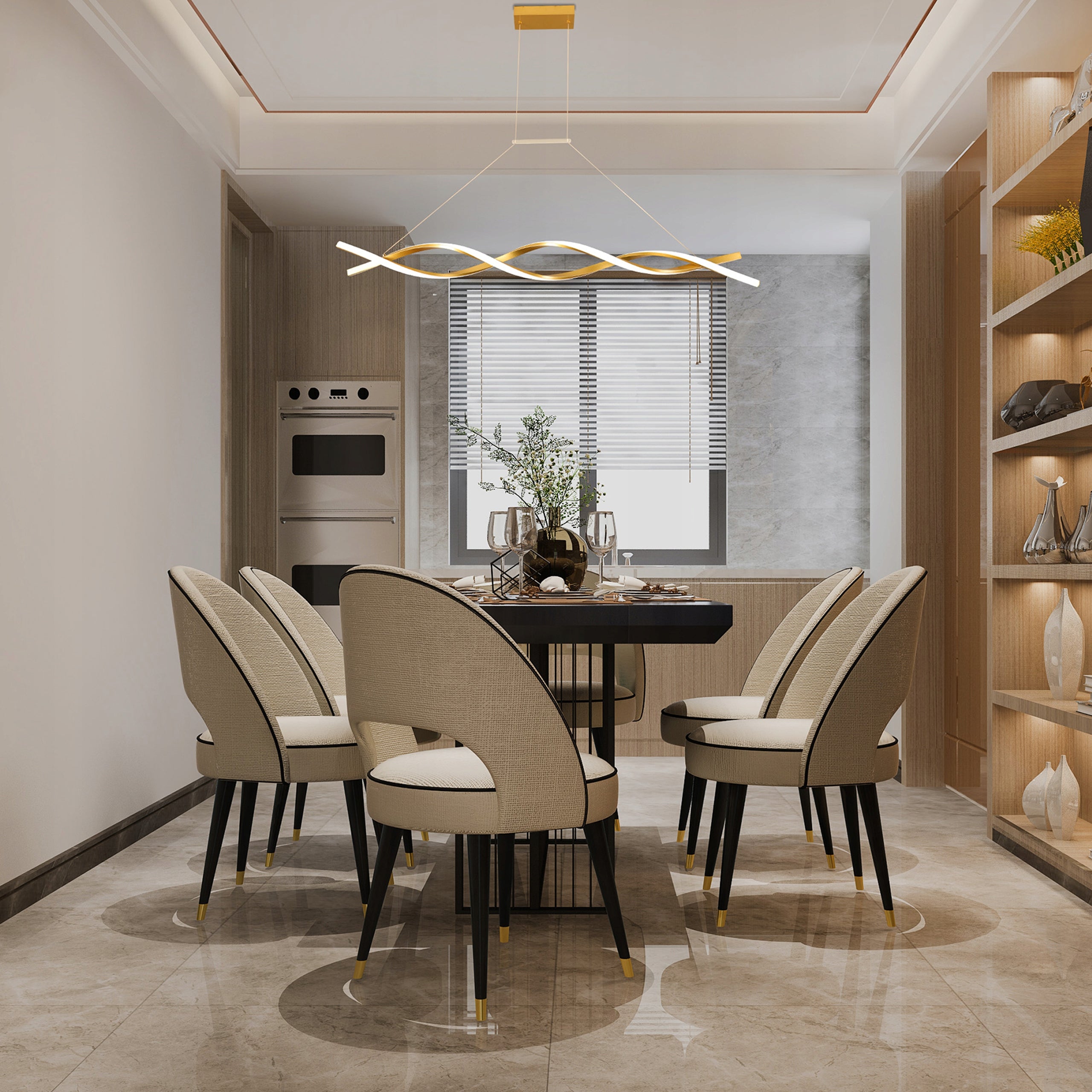 33W 4000K LED pakabinamas šviestuvas 100cm aukso spalvos