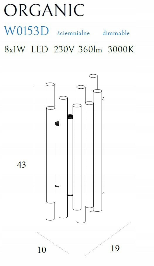 ORGANIC W0153D, Wandleuchte 