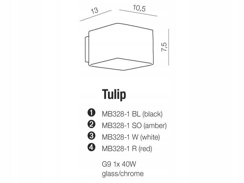 Azzardo Wandleuchte Tulip Red 