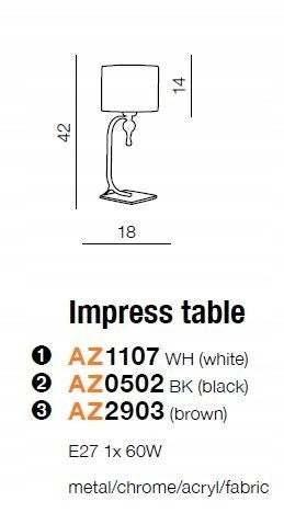 Azzardo stalinis šviestuvas Impress White