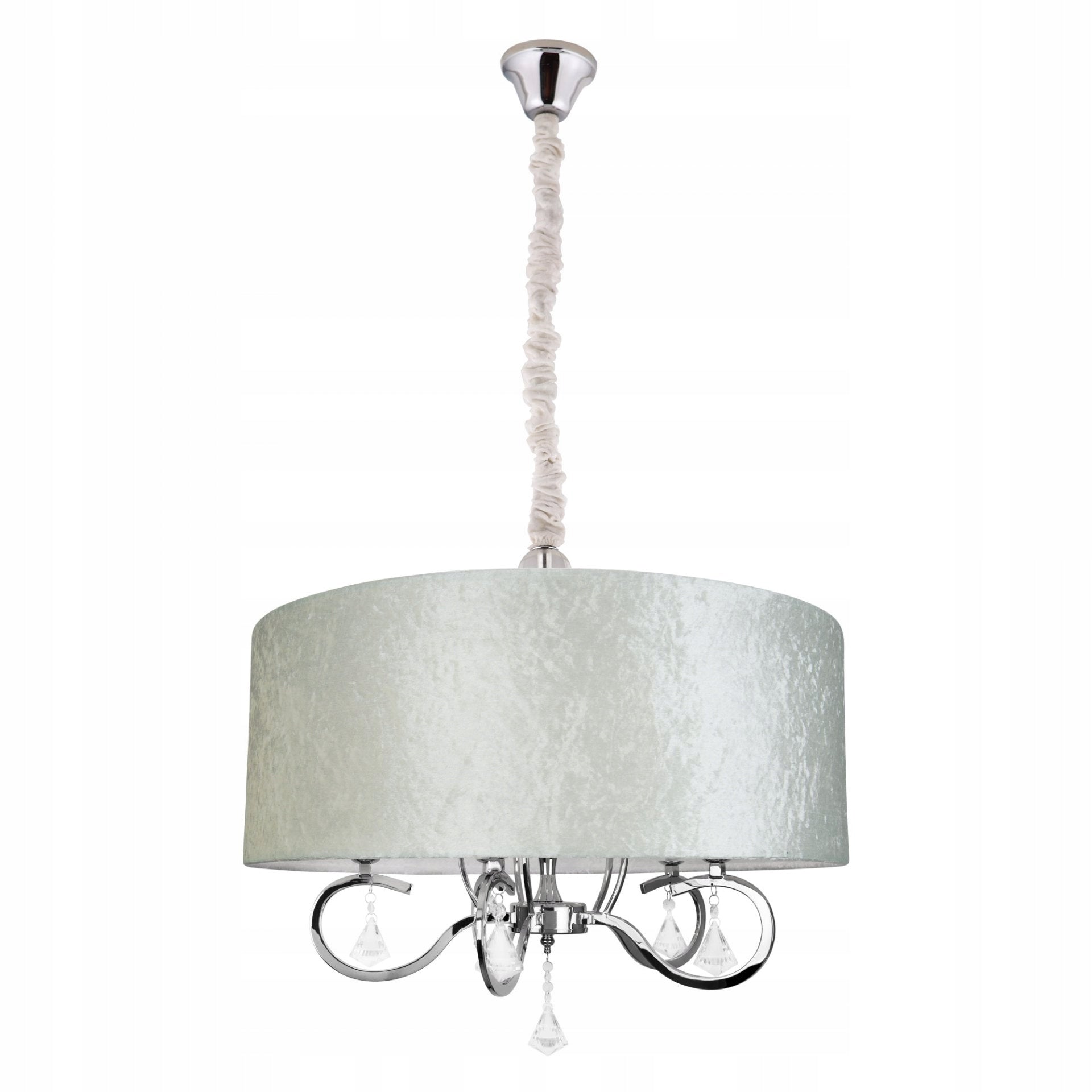 Lubinis sietynas Maxlight Amsterdam kolekcija chromo su smėlio spalvos atspalviu ir kristalais 5xE14 P0103