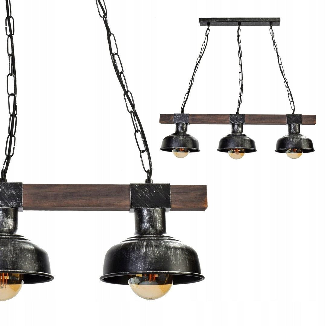 Milagro pakabinamas šviestuvas Faro Black/Wood 3