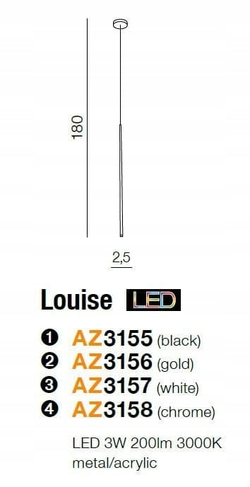 Azzardo pakabinamas šviestuvas Louise 1 Black AZ3155