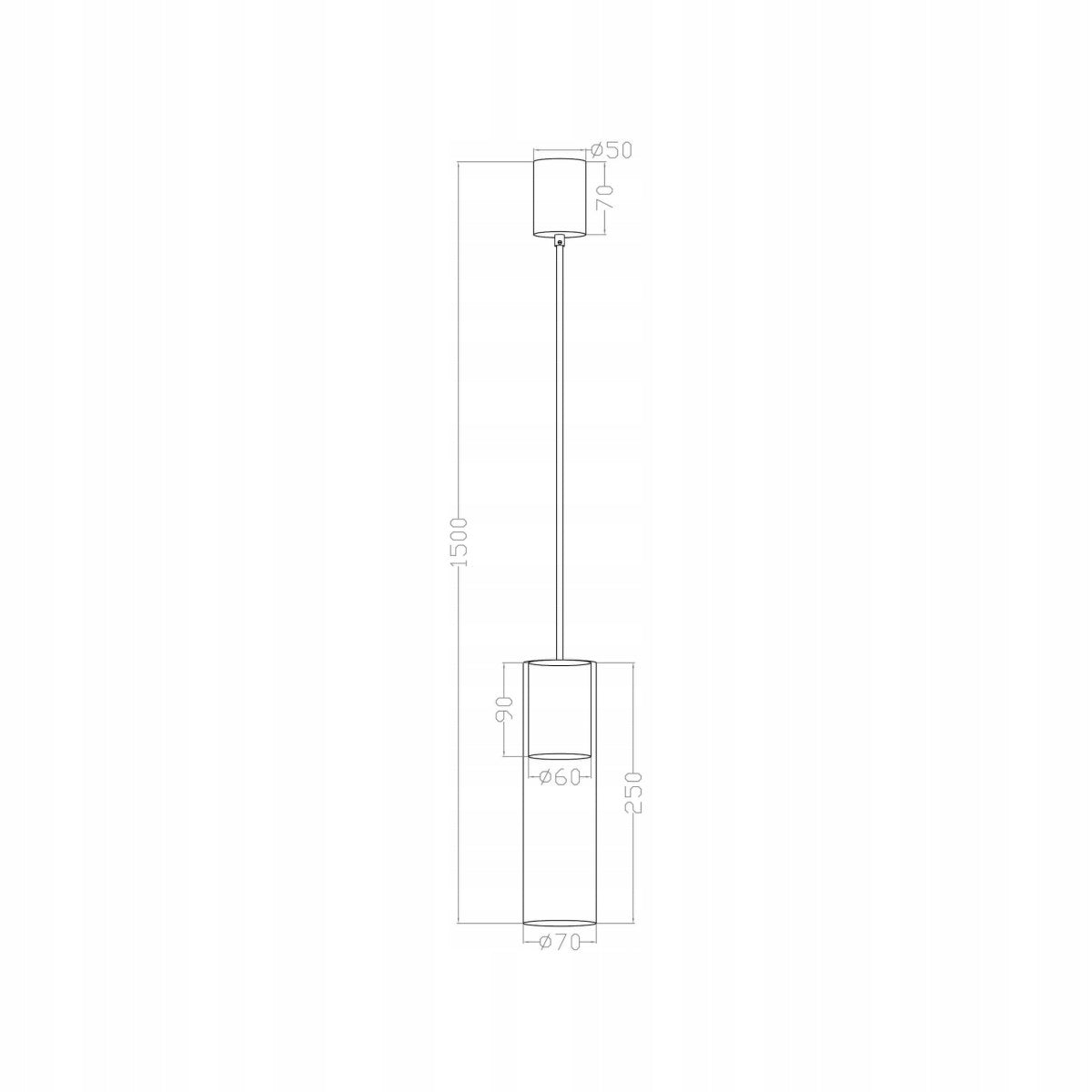 Light Prestige pakabinamas šviestuvas Manacor 1, baltas
