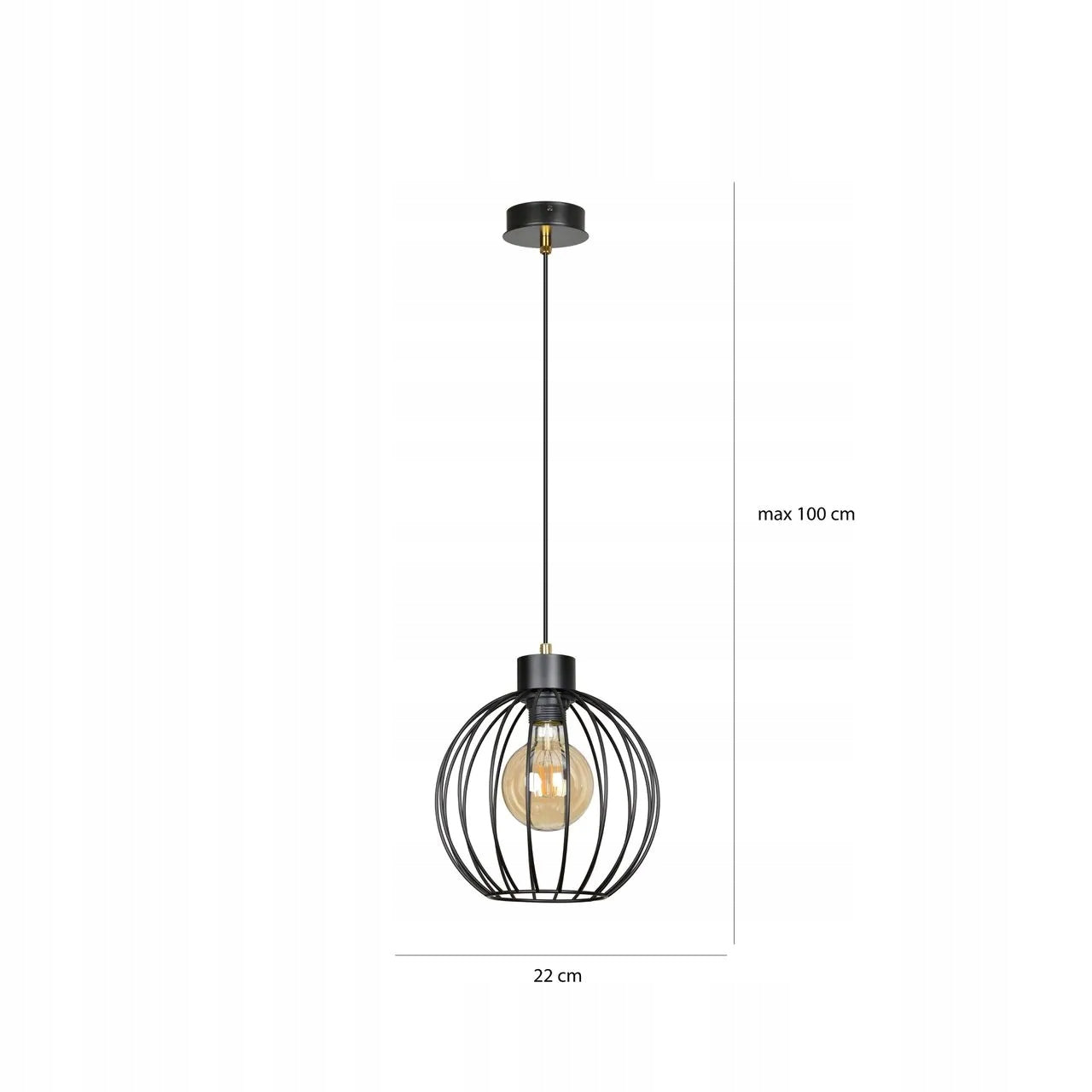 Emibig pakabinamas šviestuvas Pineta 1A Black