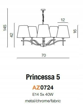Azzardo pakabinamas šviestuvas Princessa AZ0724