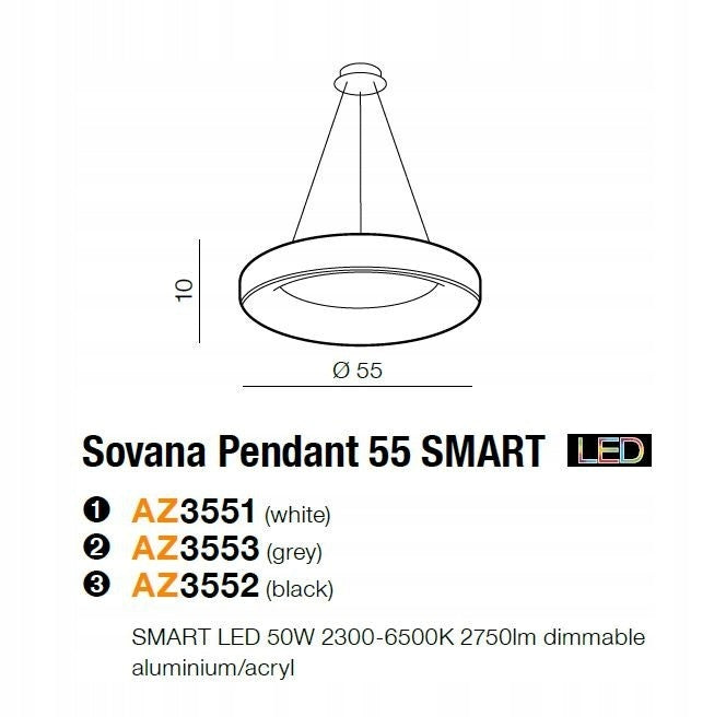Azzardo pakabinamas šviestuvas Sovana Pendant 55 Smart AZ3551