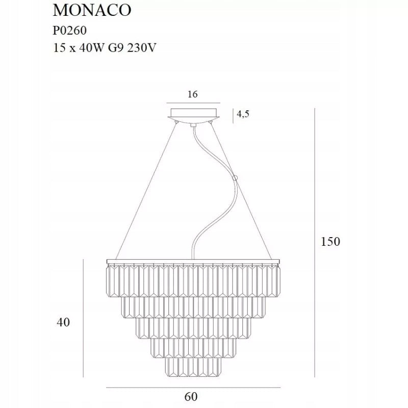 MONACOP15 P0260, pakabinamas šviestuvas