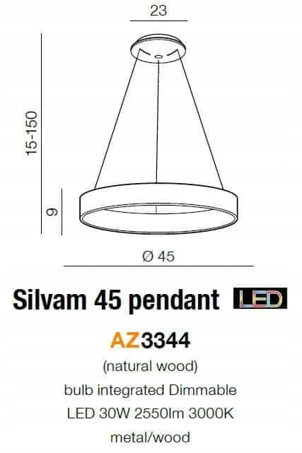 Azzardo pakabinamas šviestuvas Silvam 45 AZ3344
