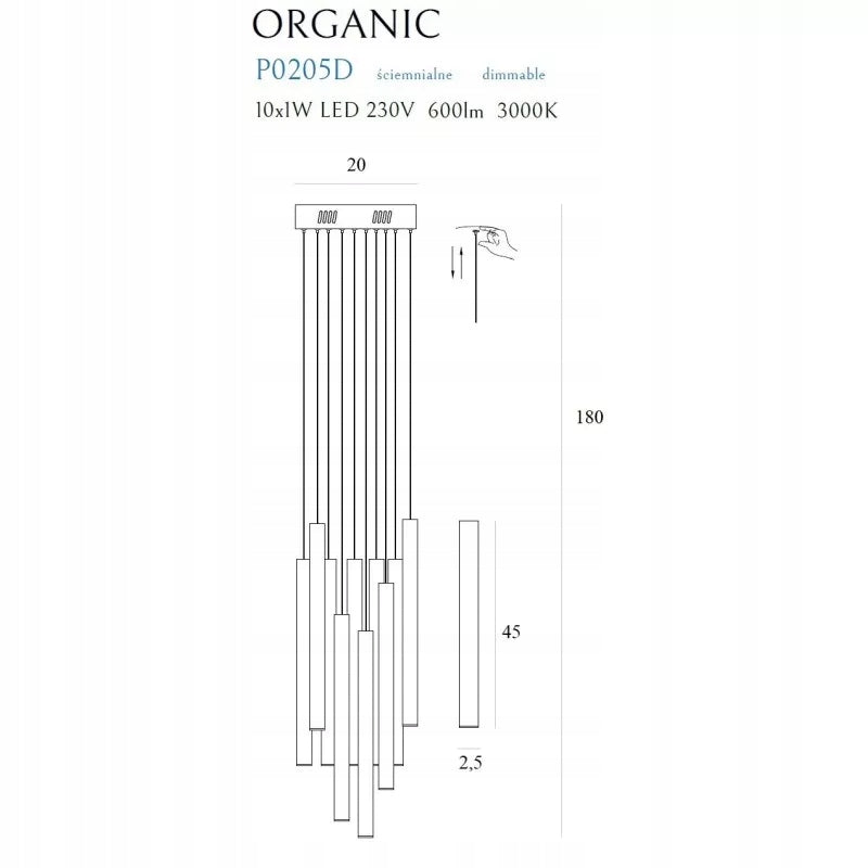 ORGANIC Ix10 P0205D, pakabinamas šviestuvas
