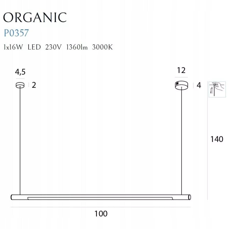 ORGANIC P P0357D, pakabinamas šviestuvas