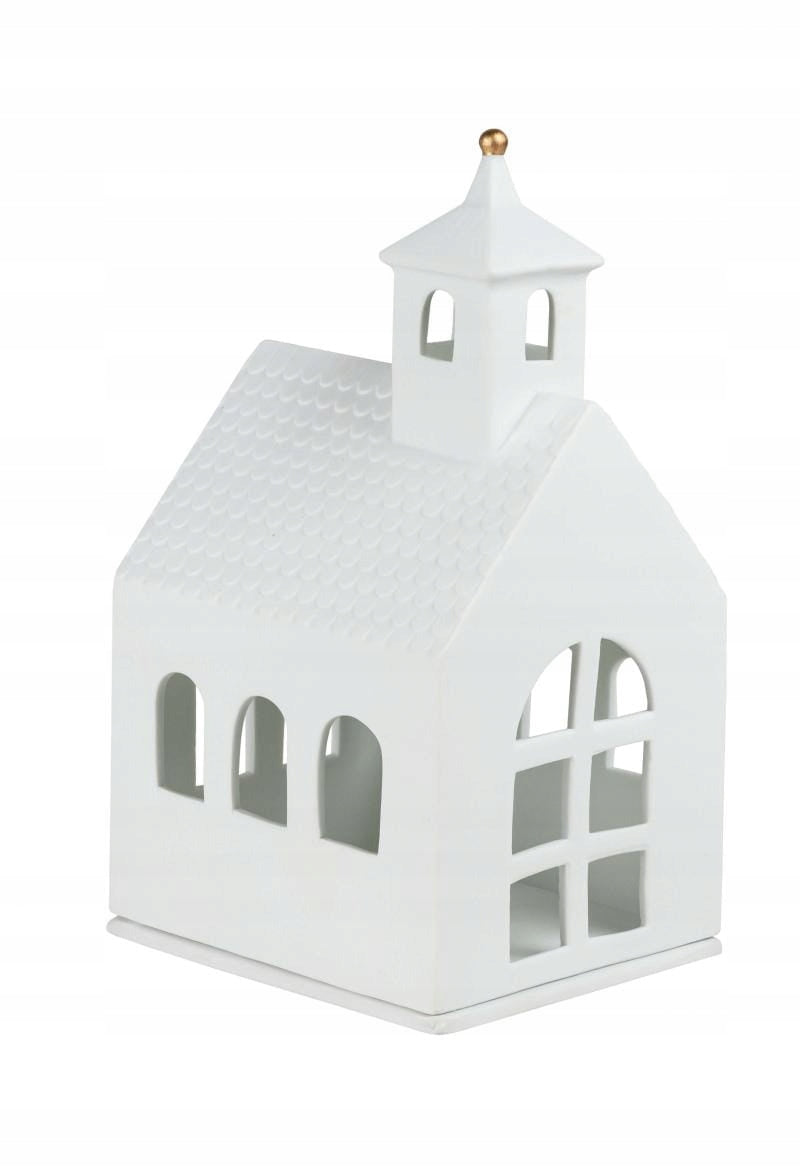 Kerzenständer aus Porzellan, Haus - Kapelle groß, 12,5x11x22,5 cm 