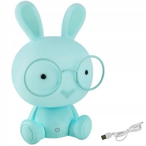 Nachtlicht - blaues LED-Kaninchen 23cm 