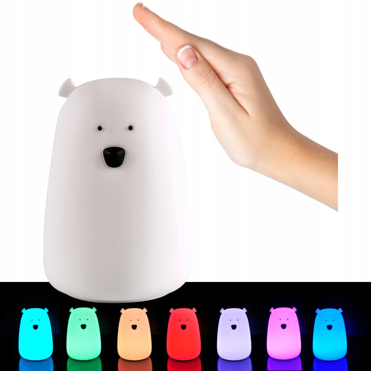 LED-Silikonlampe MEŠKA weiß, eingebauter Akku 