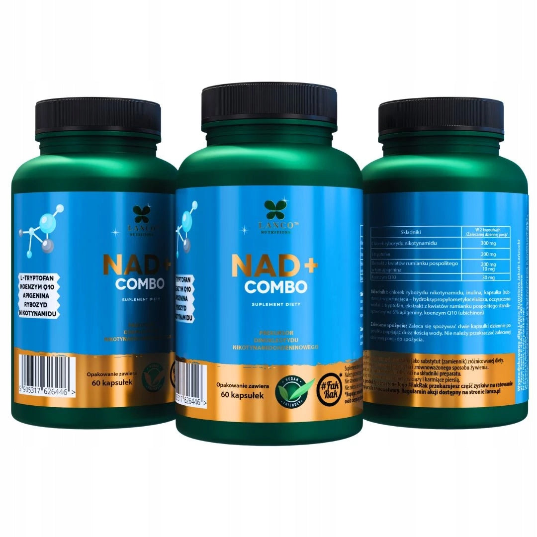 Lanco Nutritions NAD+ COMBO 730mg to support vitality and energy 60 kaps. Name other