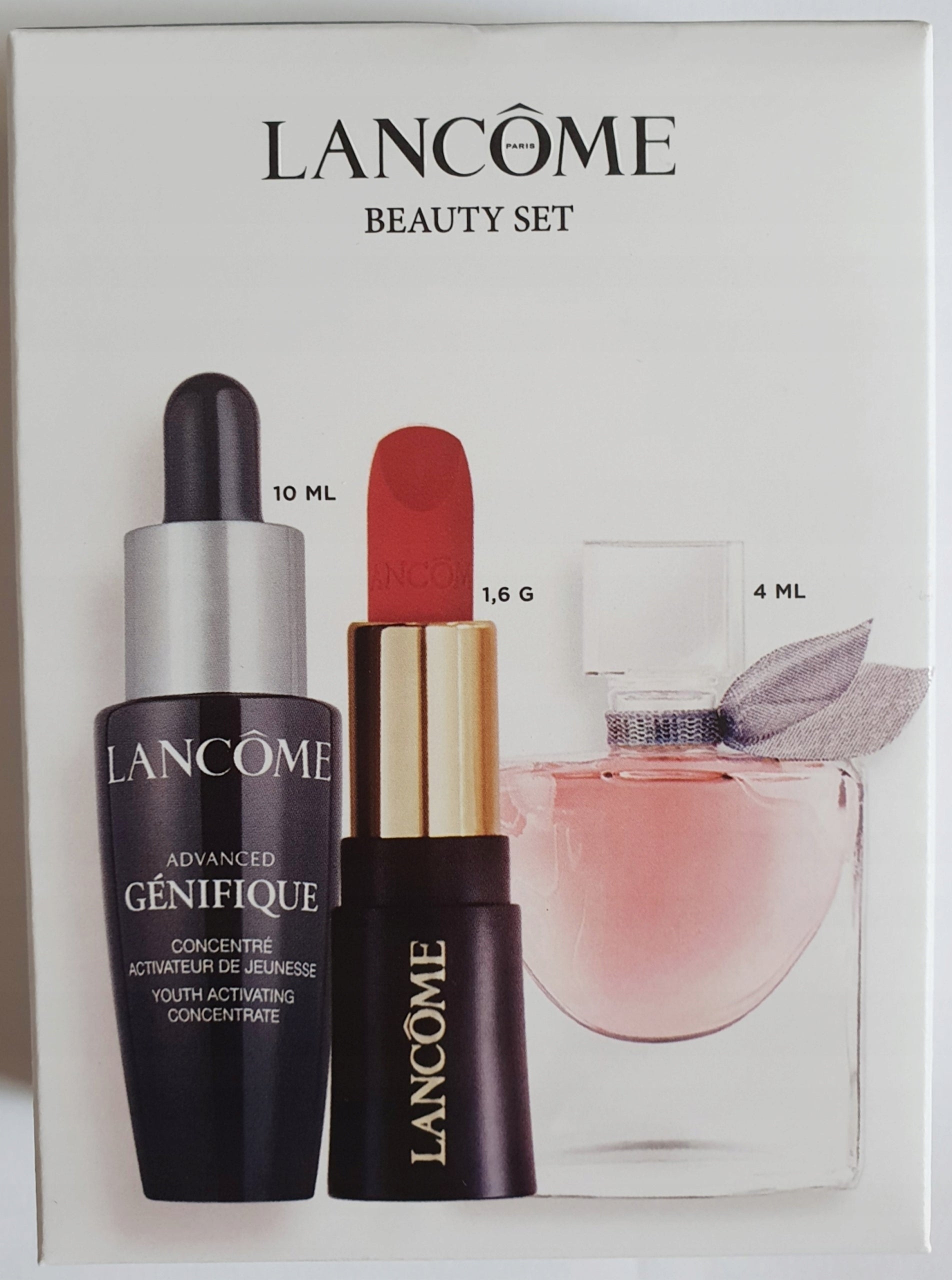 Lancome Advanced Genifique Set Miniature Serum Lipstick Eau de Parfum