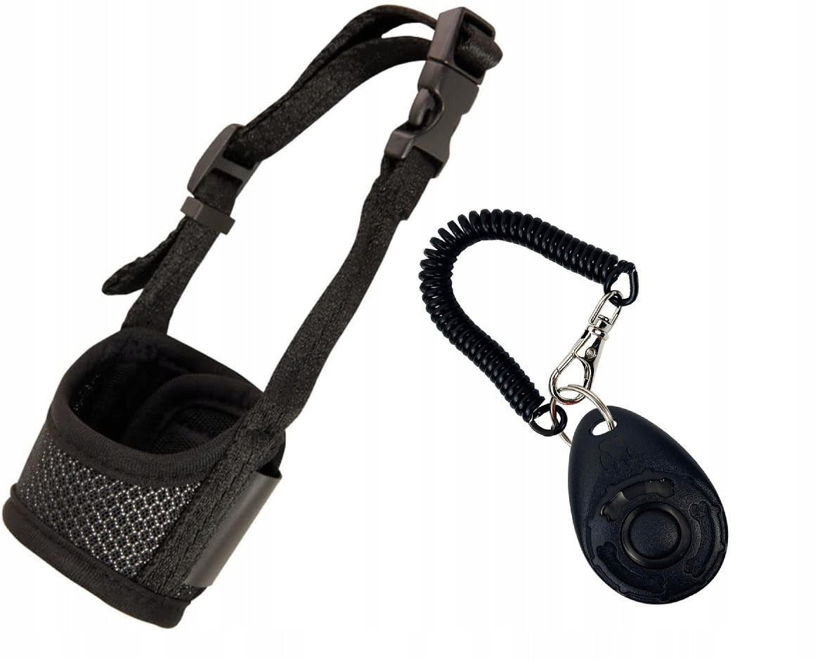 Lanlousy Dog muzzle adjustable, breathable with clicker included L Packaging status original