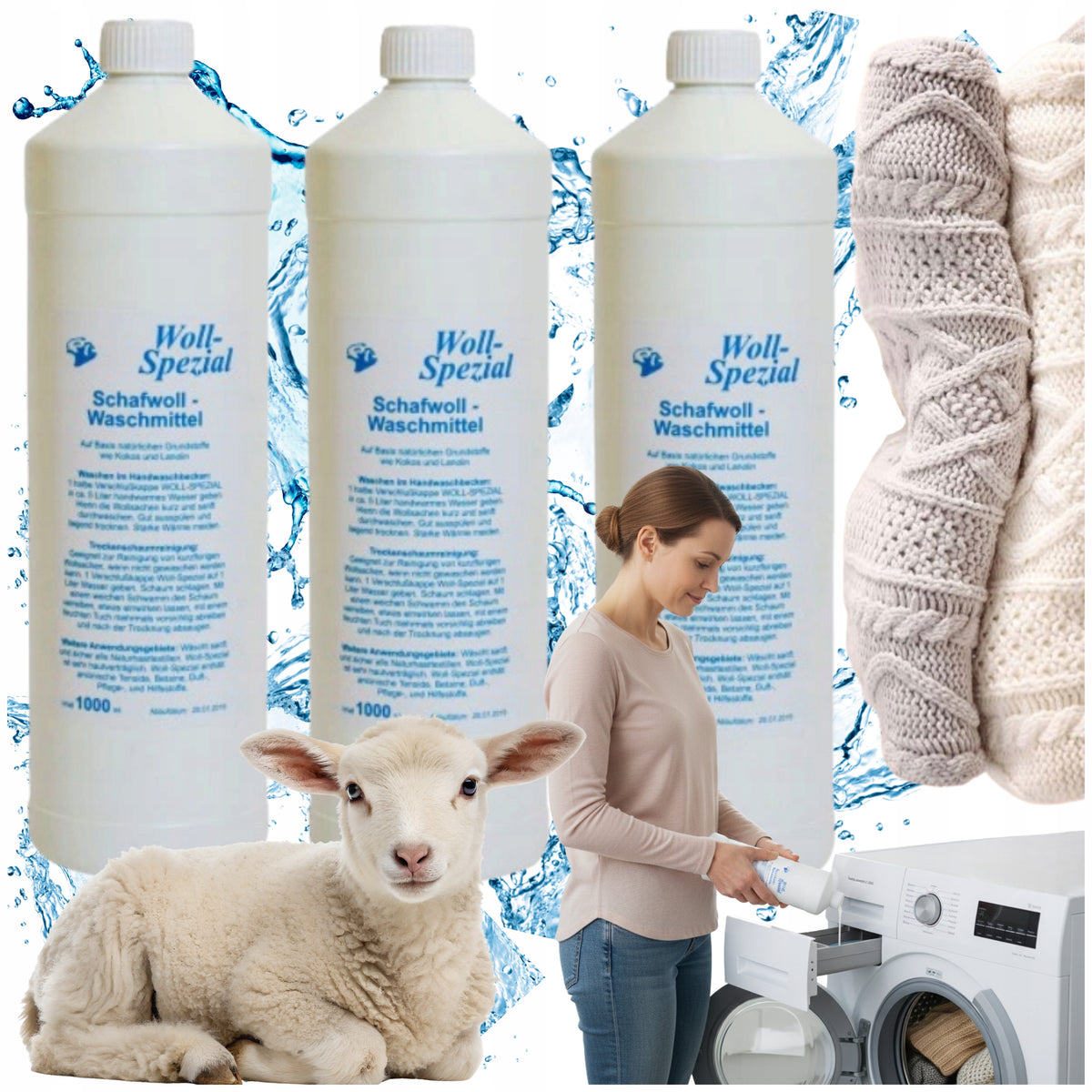 Lanolina German Concentrate for Washing Wool Sweaters Coats Set 3X 1L