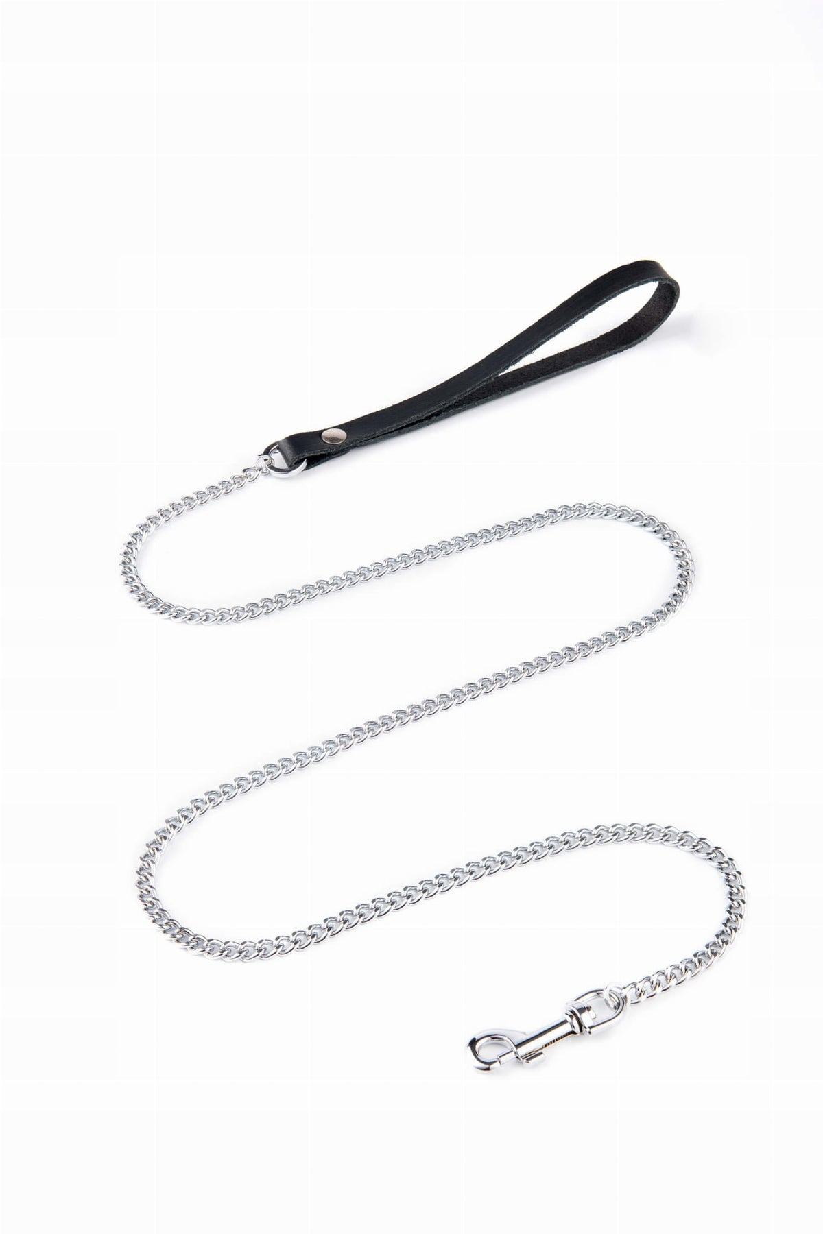 Lanyard Chain chrome. handle Leather 115cm/7mm