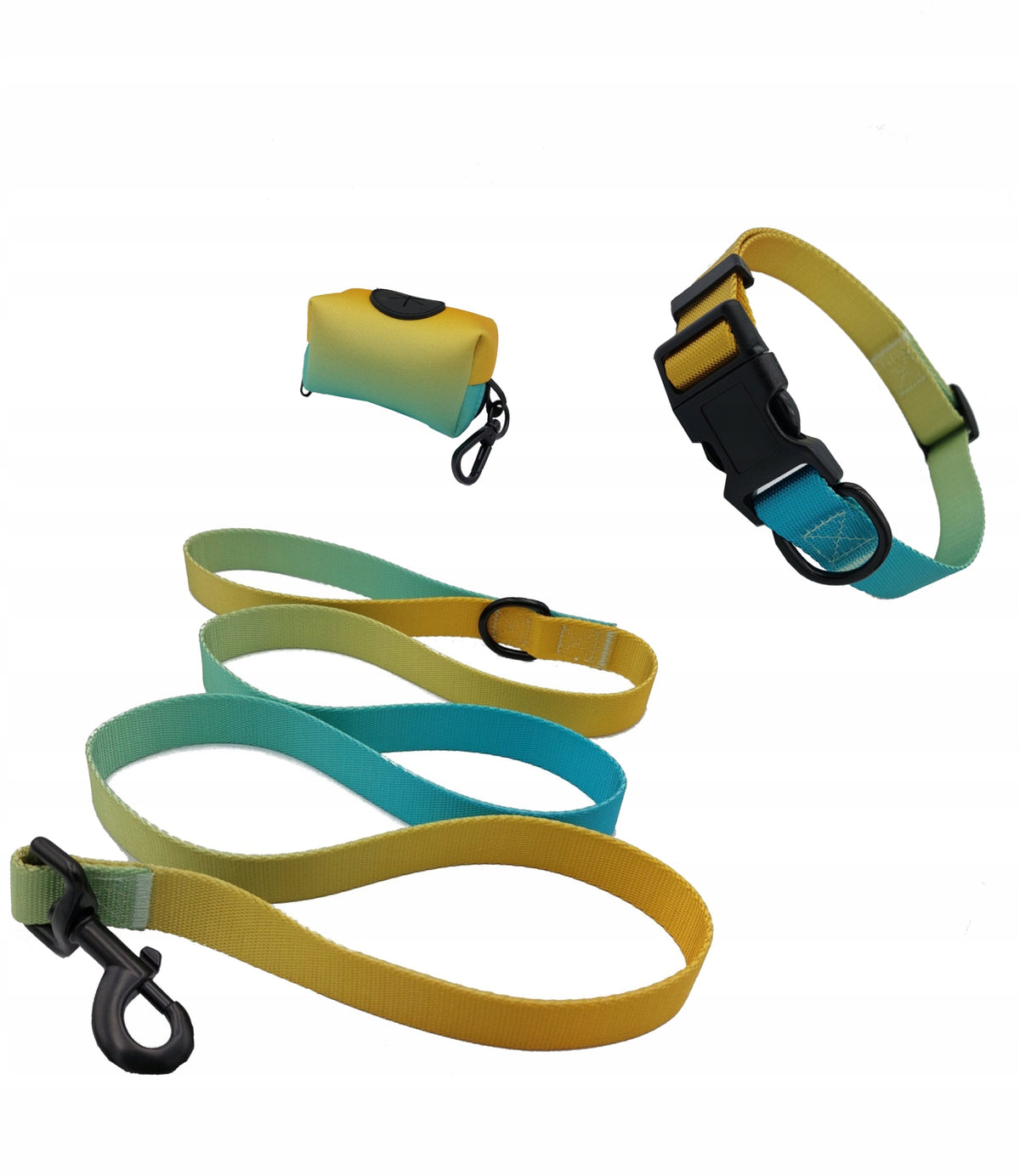 Lanyard Dog Collar Size M/L Yellow and Blue