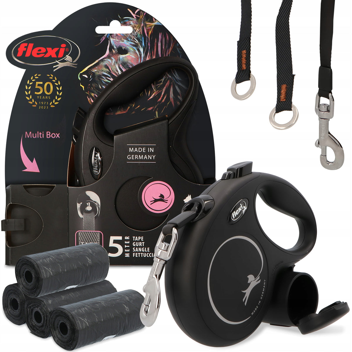 Lanyard PSA AUTOMATIC Tape 5m Flexi L CONTAINER 80x DOG BAGS ODCHO 3O