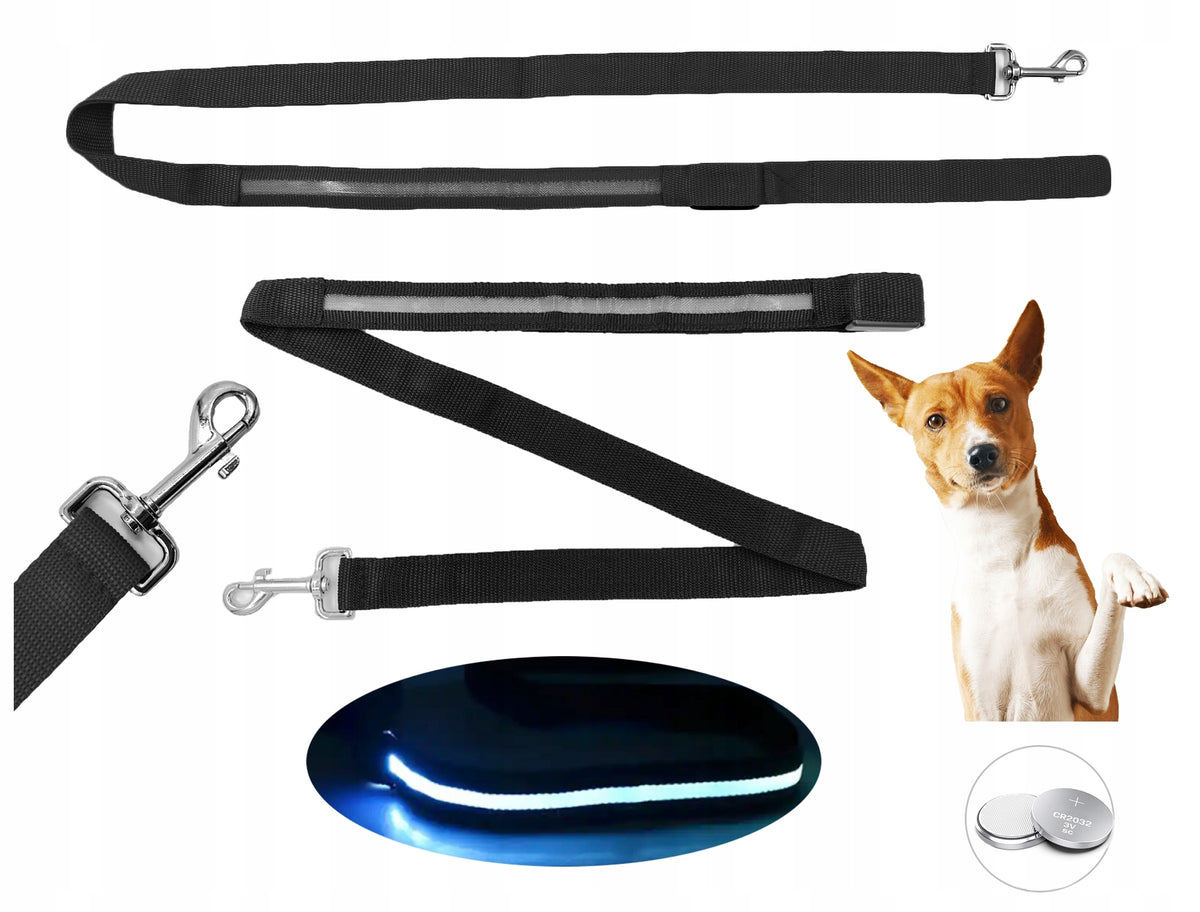 Lanyard black 120CM FOR DOG glowing LED 38cz