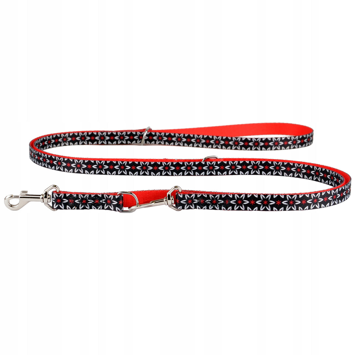 Lanyard black with flower pattern 15mm/200cm DINO