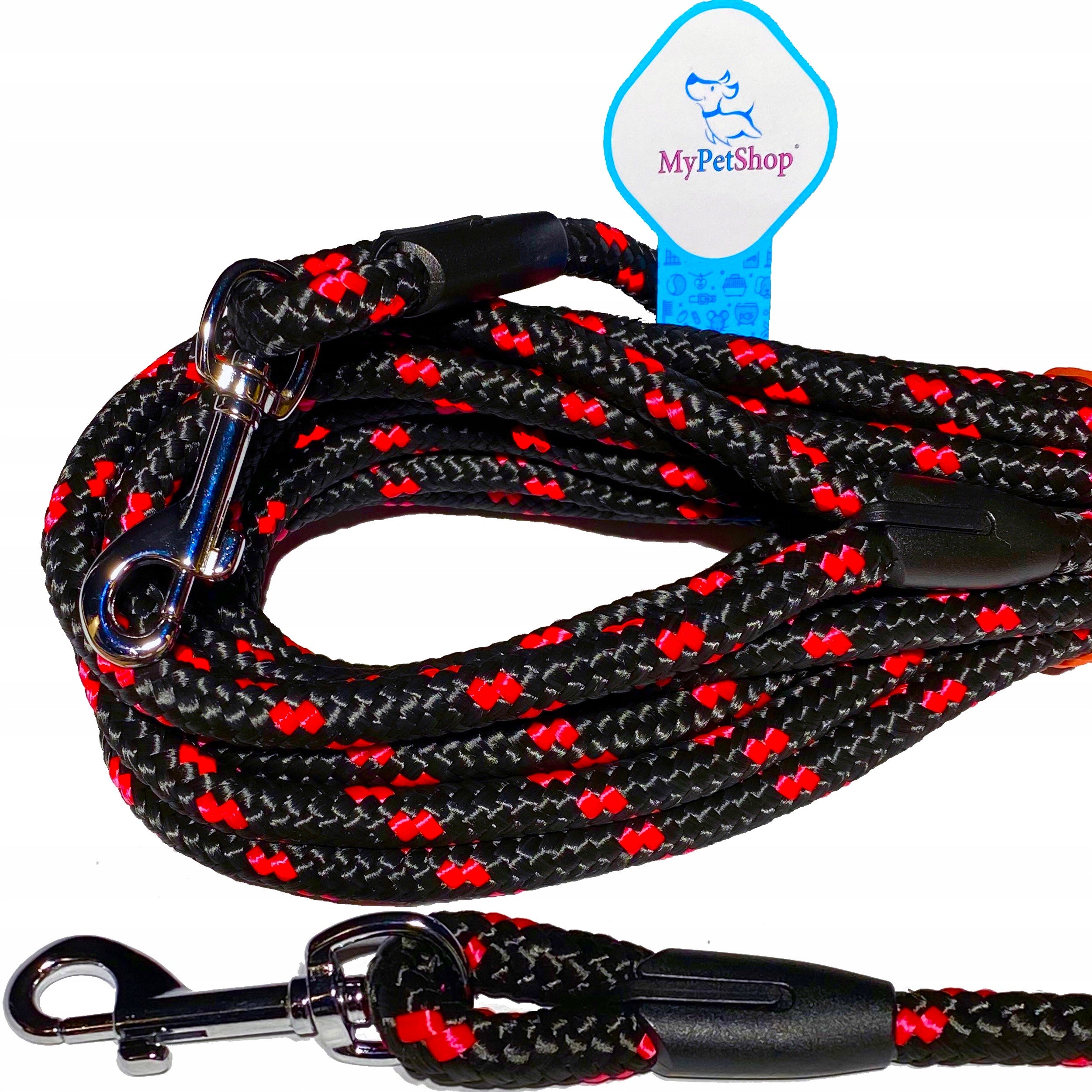 Lanyard for Dog Training Rope 3 m. Thick 10mm Very Strong Carabiner 340 kg Packaging status original