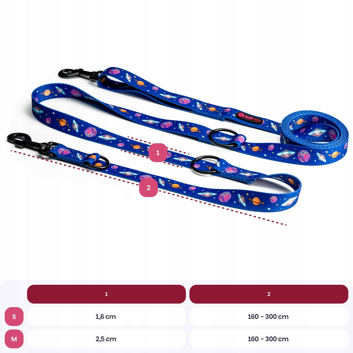 Lanyard for Small Dog NO ABSORB Lightweight Retractable 1.6 - 3M Cosmic Bloom S/M Packaging status original