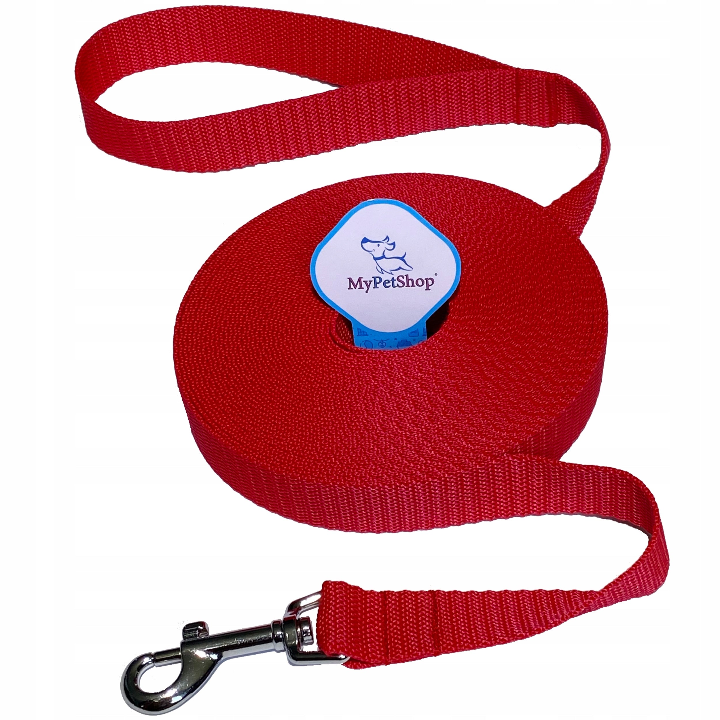 Lanyard for Training Dog 10m. Strong-width 25mm Reinforced Carabiner Brand MyPetShop