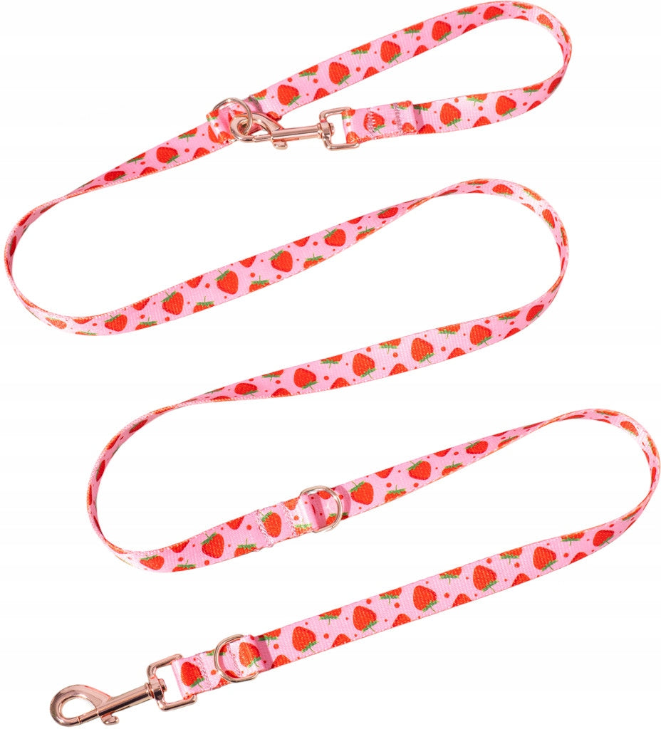 Lanyard for big dog STRAWBERRIES 200cm 2m tape width 2,5cm