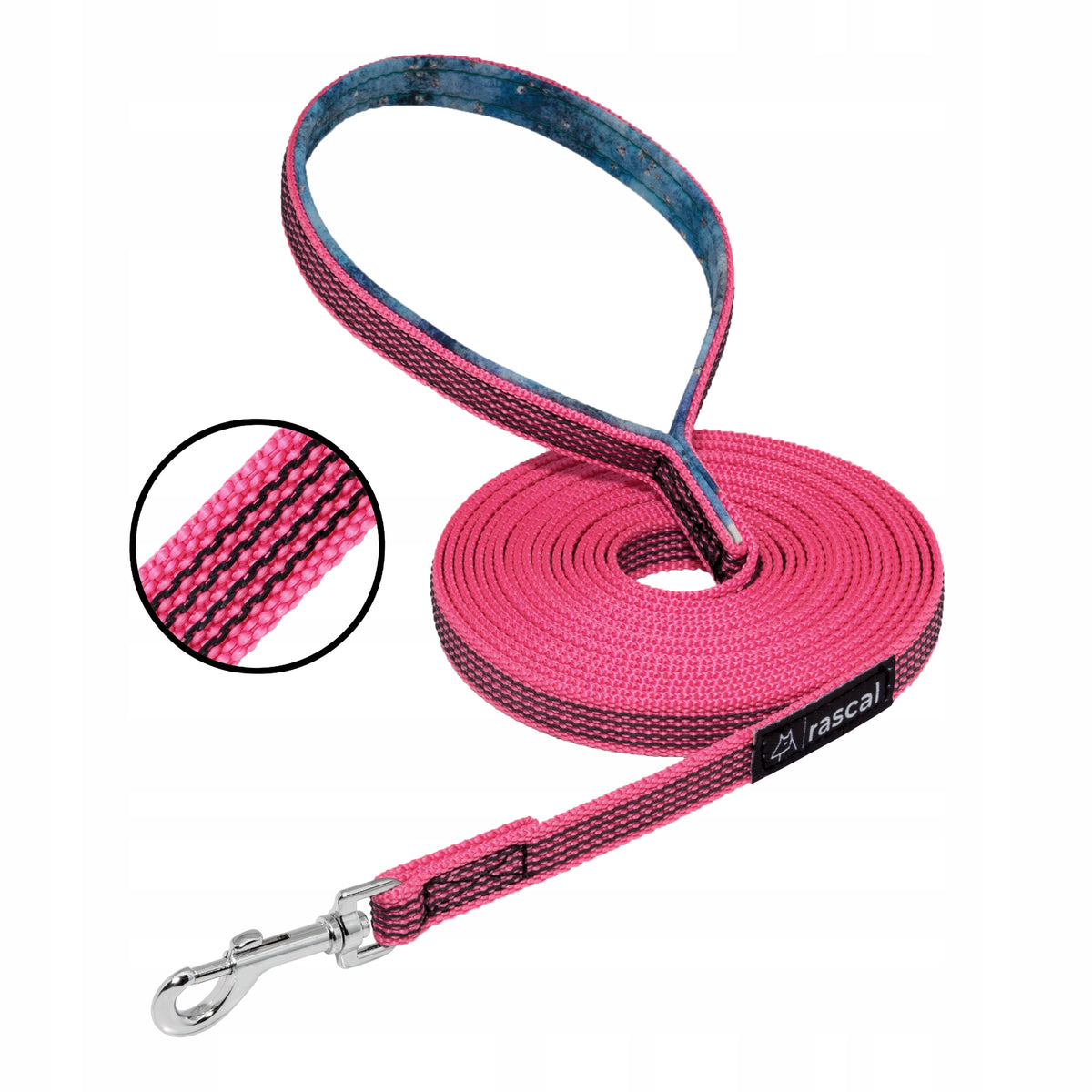 Lanyard for small dog training rope rubberized 3m pink | RASCAL